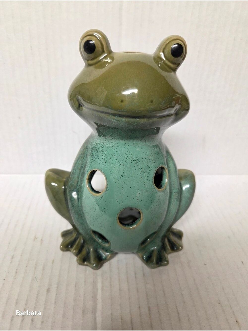 Vintage Ceramic Frog Tea Light Holder